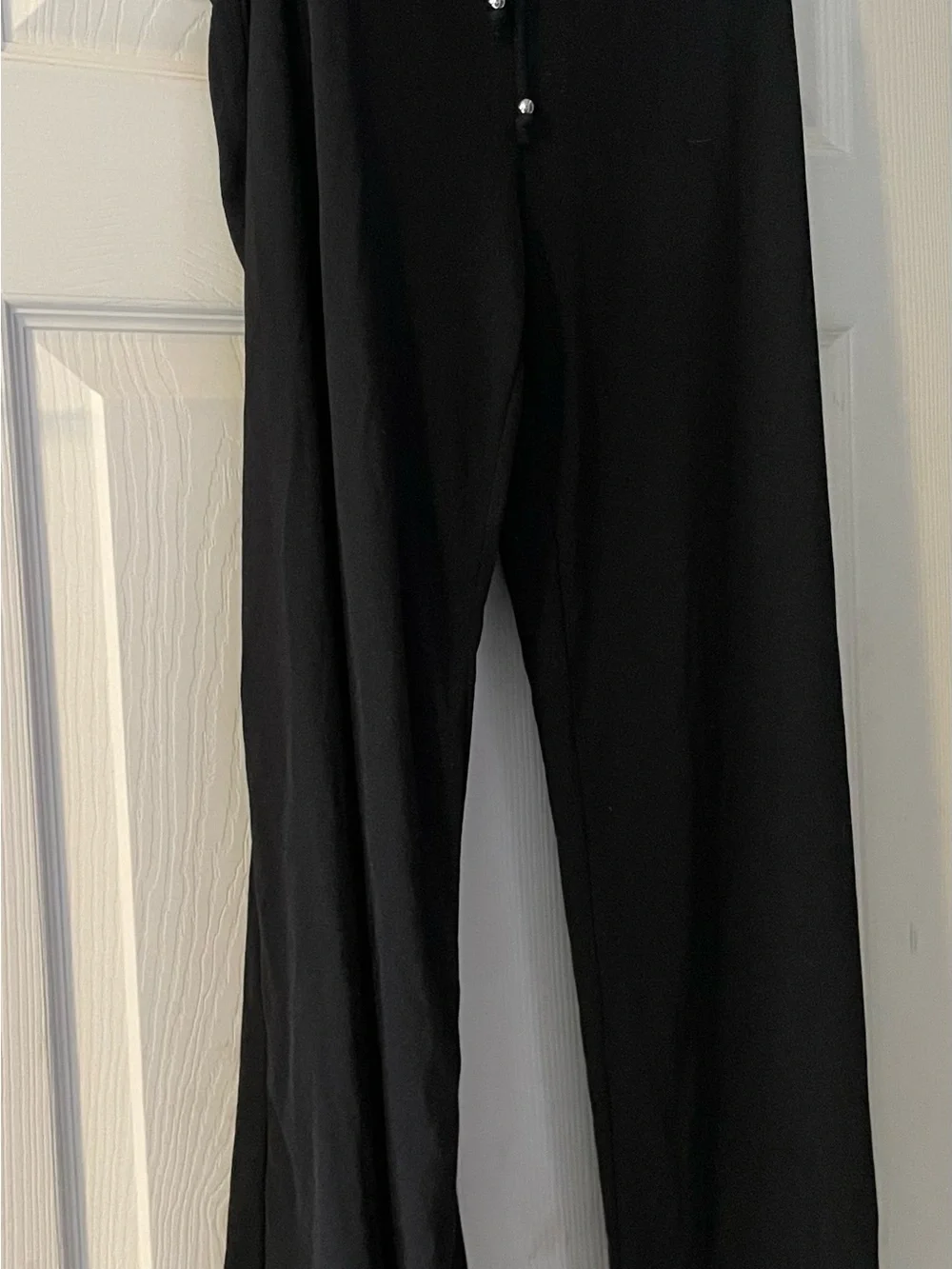 Black Wide-Leg Sheer Drawstring Beach Pants by J Valdi